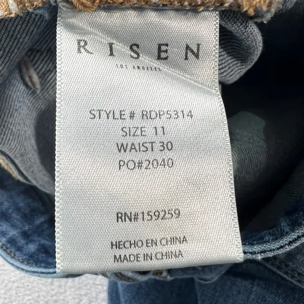 Risen Jeans Jane Mid-Rise Faux Fold Over‎ Straight Leg Jeans 11/30 RDP5314 Denim - Image 4