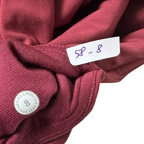 Lululemon Maroon Stretch Yoga Athletic Leggings Women Size 8 | 58-8 - Image 3