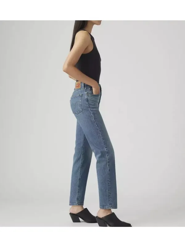 New 26x26 Levi's 501 Original Cropped Jeans Eather Now Medium Wash - Image 3