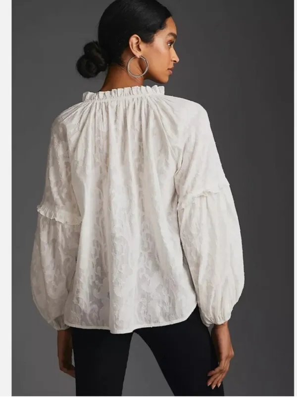 Forever That Girl x Anthropologie Long Sleeve Justine Blouse Women’s Small - Image 2