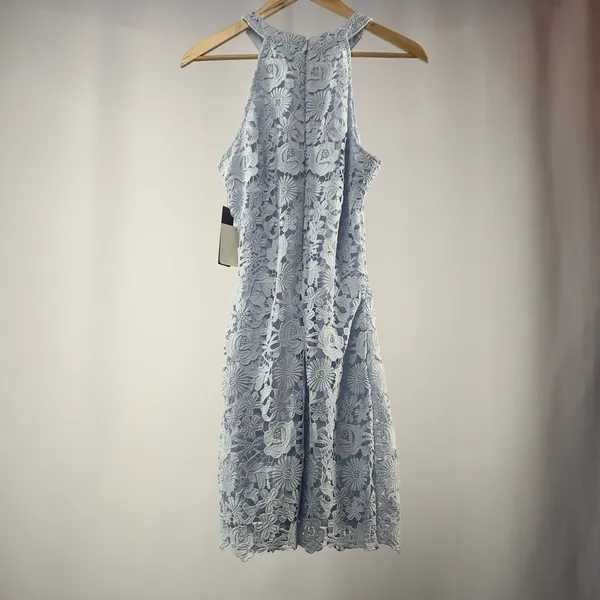 NWT Lulus Love Poem Lace Mini Dress in Light Blue Size Large‎ - Image 6
