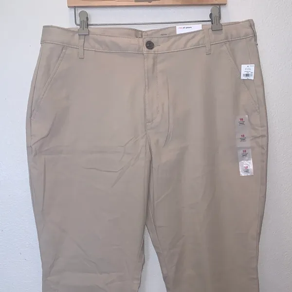 NWT Old Navy High Rise Skinny Full Length Khaki Pants 18 Adjustable Waist - Image 2