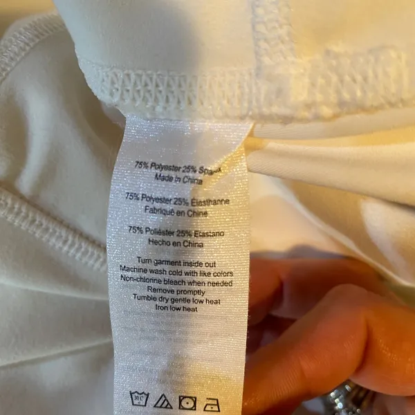 Alo Yoga White High Waist Ripped Warrior Leggings Size Small - Image 8