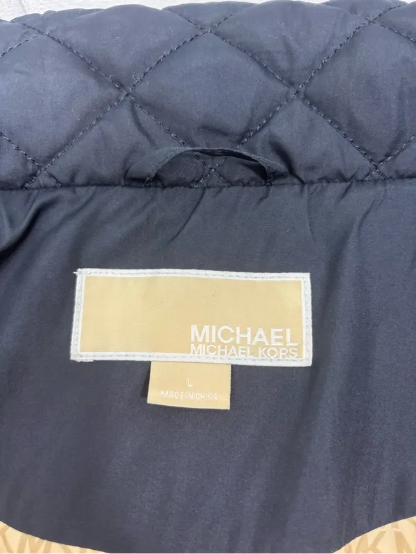 Michael Kors Quilted Dark Navy Hooded Puffer Coat - Image 7
