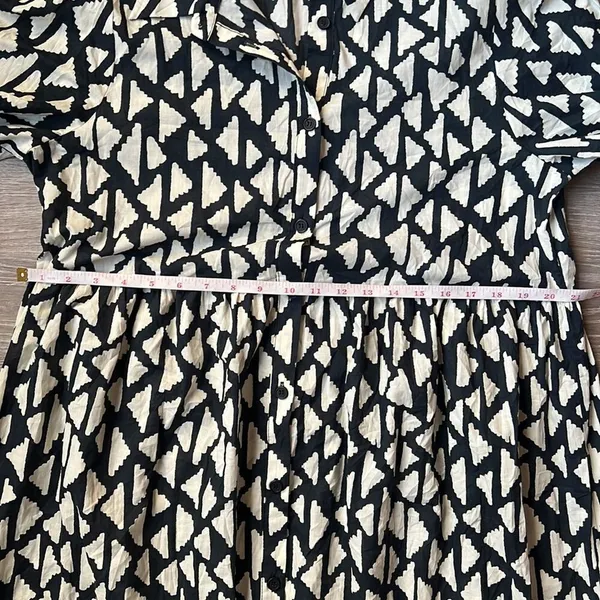 Zara New Long Print Collar Dress Black - Image 15