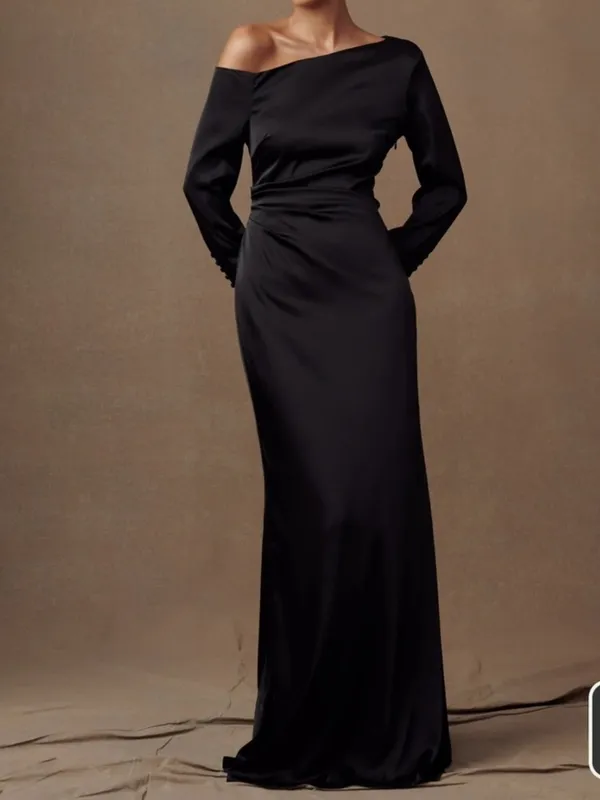 Meshki NEW Avery Elegant Black Long Sleeve Evening Dress - Image 2
