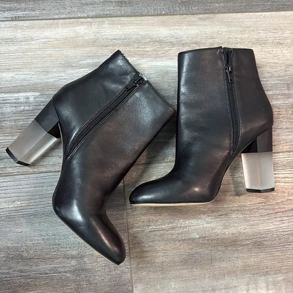 Enzo Angiolini Hadie Leather Block Heel Booties 7.5 - Image 3