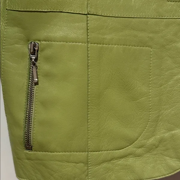 Marc Laurent‎ vintage leather blazer with knit sleeves small - Image 2