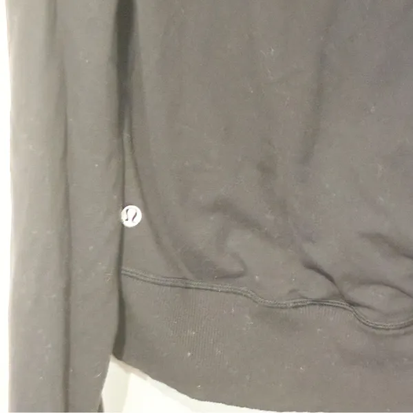 Lululemon Size 10 Scuba‎ Hoodie Womens Black Full Zip Logo Athleisure Gym - Image 5