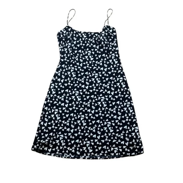 Abercrombie & Fitch Julia Heart Print Valentines Slip Mini Dress Small Black - Image 3
