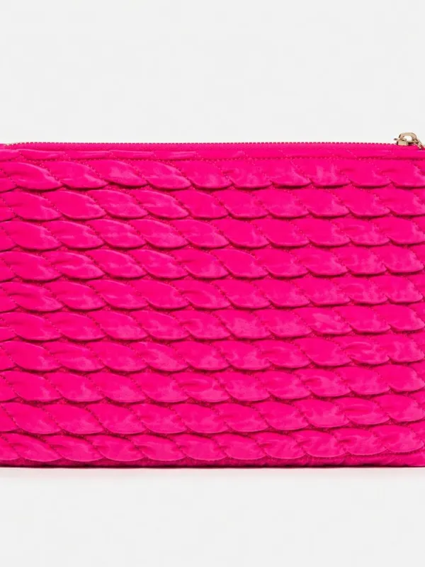 Juicy Couture Hot Pink Quilted Cosmetic Clutch Travel Bottle NWT - Image 3