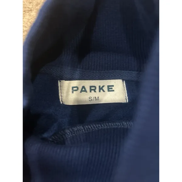Parke Varsity Blue Turtleneck Sweatshirt In Winter Berry S/M NWOT Fleece - Image 3