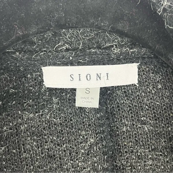 SIONI Black Long Sleeves Embroidered Details Long Sleeves Cardigan Small Boho - Image 3