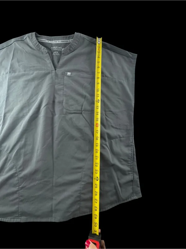 Fabletics Gray V-Neck Medical Scrub Top - Image 3