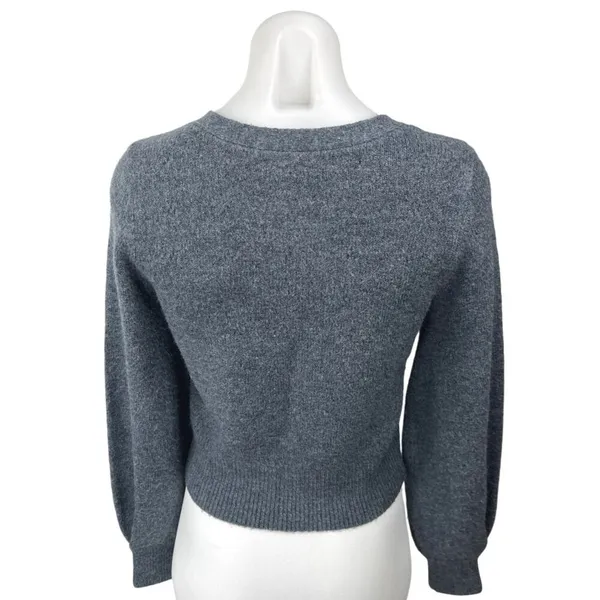 Abercrombie & Fitch Gray Knit Long Sleeve Button Down Cardigan Sweater Top Sz S - Image 2