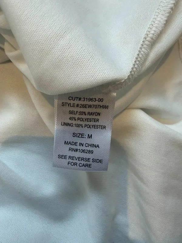 Trixxi Plain Solid White Women's Medium Tank Top Dress - Image 6
