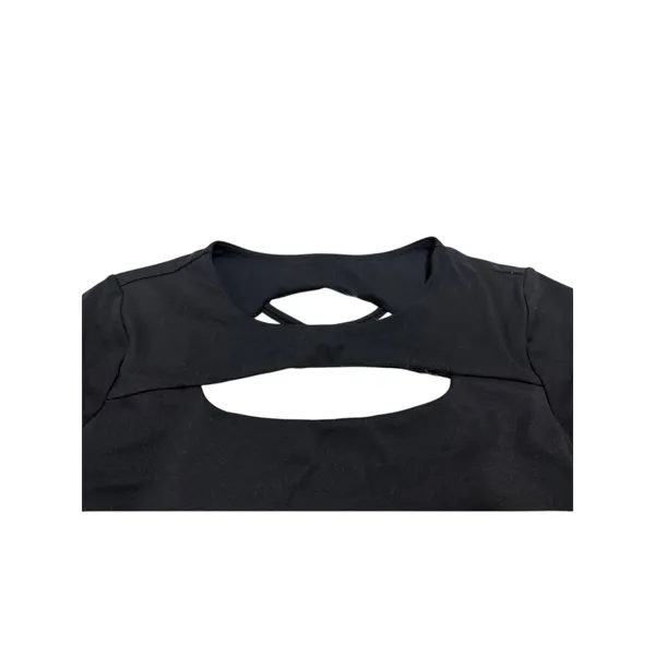 AOXJOX Long Sleeve Back Cutout Crop Athletic Yoga Top L NWOT - Image 2