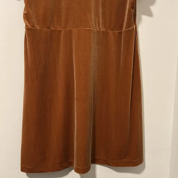 Madewell Velvet V-Neck Flutter-Sleeve Dress Golden Pecan Size XXL - Image 7