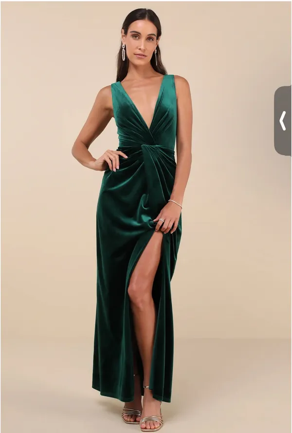 Lulus Emerald Velvet Maxi Dress – XS – NWT - Image 4