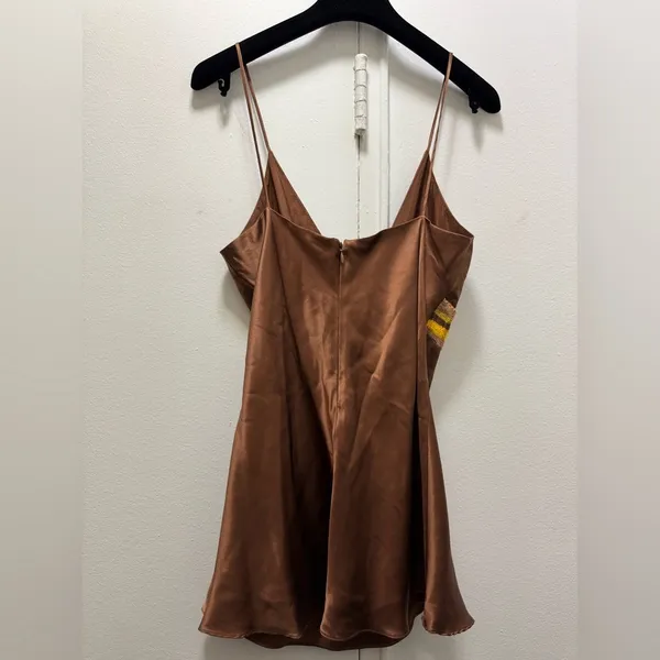 Julie Brown Y2K Chocolate Brown Silk Babydoll Top Size 8 - Image 6