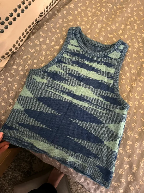 Vibrant Colorful Natalie Blue Tank Top - Image 3