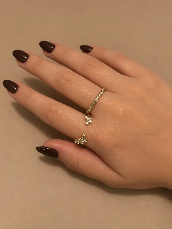 Jennifer Moore Jewelry Gold Plated Cubic Zirconia Ring Set - Image 2