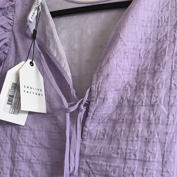 ✨ENGLISH FACTORY Back Tie Jacquard Lavender Sz Medium Dress✨ - Image 12