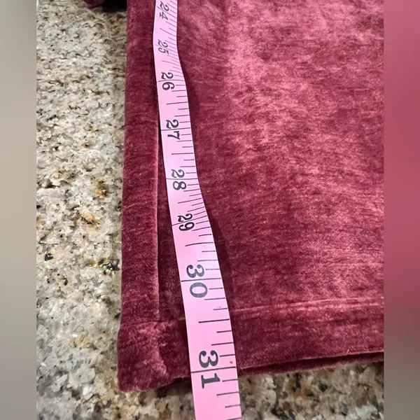 CoMMENSE Velvet Pocket Straight-Leg Pants COLOR - Burgundy, size Small NWT - Image 7