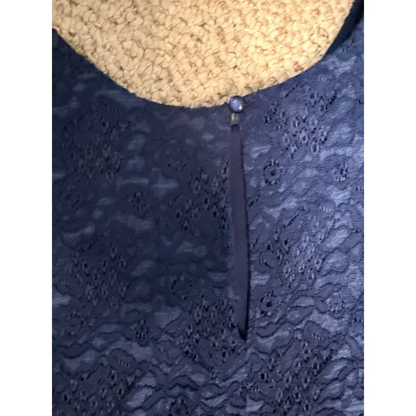 Altar'd State Floral Embroidered Lace Dress Navy Sleeveless Boho Cottagecore M - Image 9