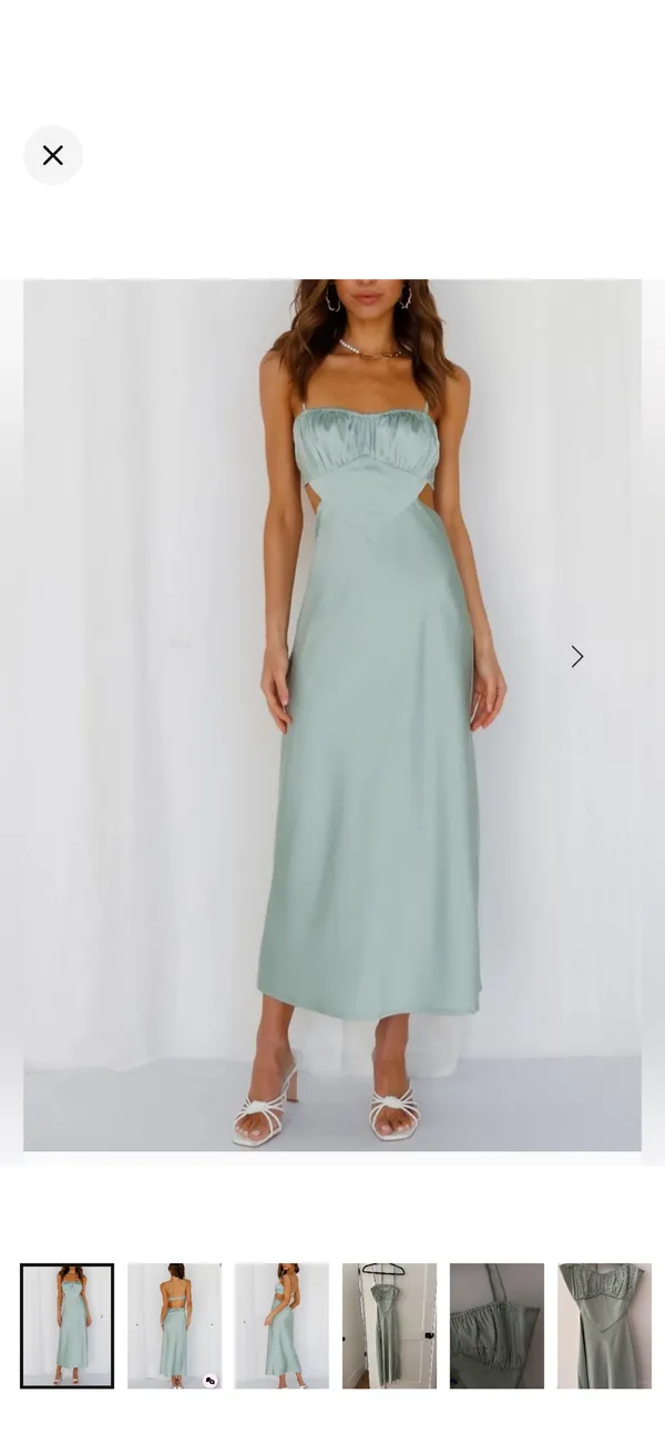 Hello Molly Sage Green Spaghetti Strap Midi Dress - Image 8