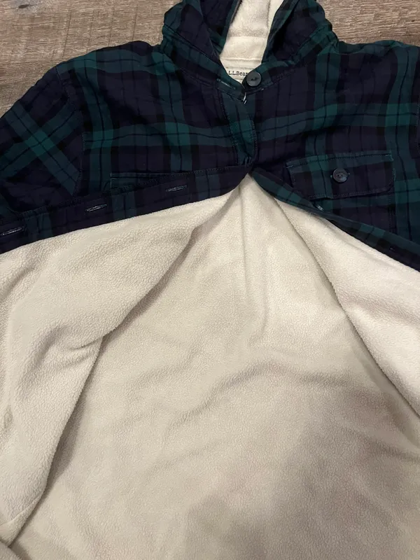 L.L.Bean Fleece Lined Flannel Hoodie - Image 10