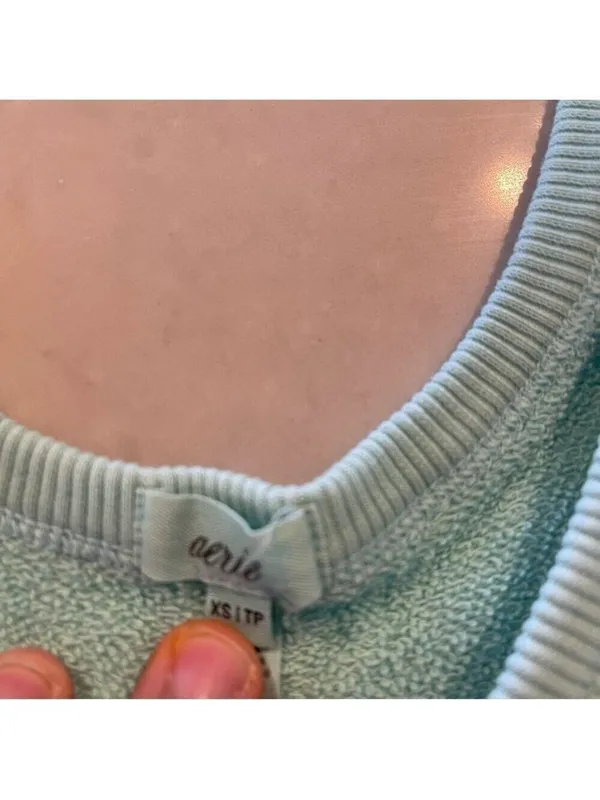 Aerie Blue Green Cropped Tank Top Extra Small - Image 2