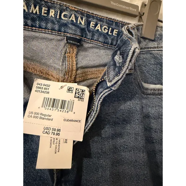 American Eagle Stretch Straight Leg Jeans Womens 000‎ Medium Wash Blue Denim NWT - Image 4