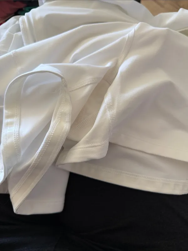 Athleta advantage White‎ Pleated Active Skort nwt large built in shorts - Image 4
