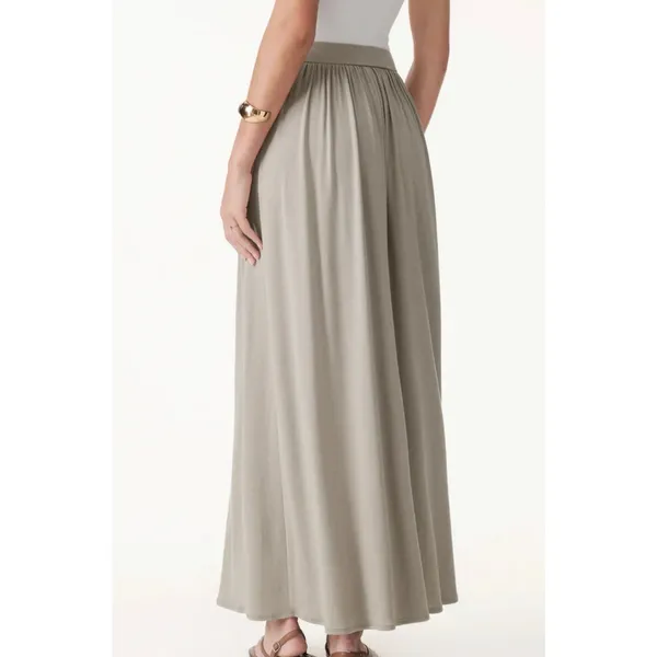 OGL Soft Linen Knit Gathered A-Line Maxi Skirt Dew Sky Blue Size S - Image 6