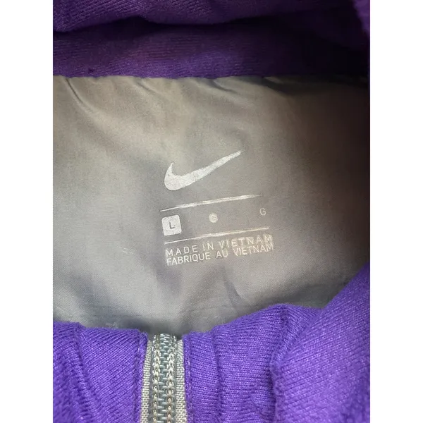 Nike Womens Puffer Vest Grey Purple Colorblock Quilted Full Zip Size Large - Image 6