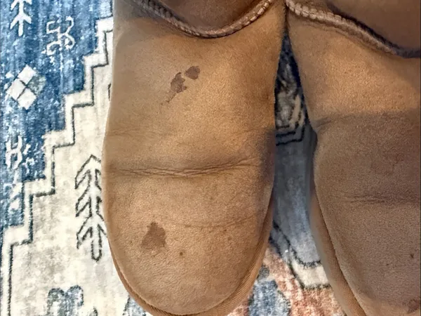 UGG Chestnut Suede Bailey button Shearling Ankle Boots 9 WIDE - Image 9