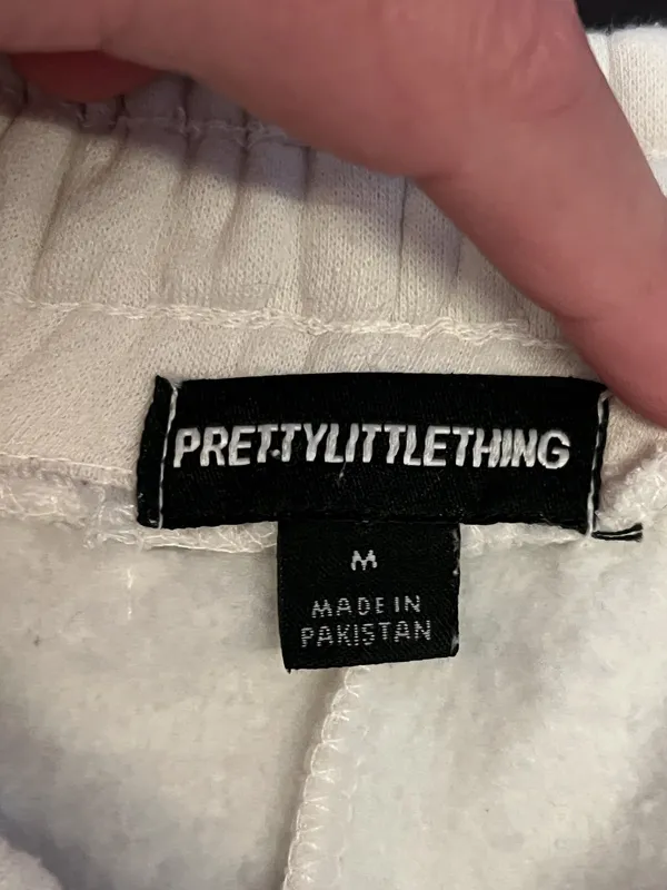 PrettyLittleThing Pants Womens Medium White Fleece Straight Leg Lounge Pockets - Image 8