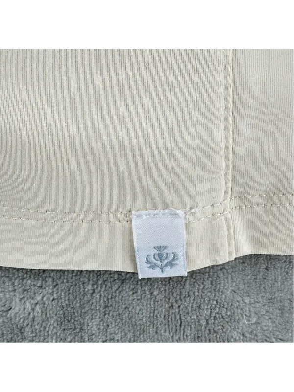 Lady Hagen Sleeveless Golf Shirt Beige Tropical Blue Trim Drawstring Waist Small - Image 4