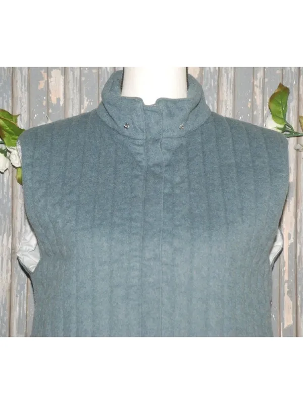 Vampire 1950 Wool Ski Vest 46 Blue Made Italy Wool Apres Ski Authier - Image 5
