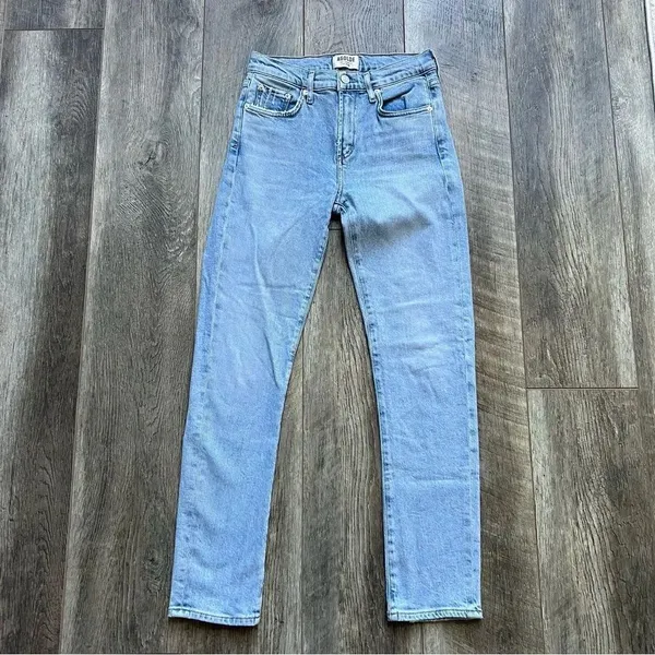Agolde Vintage Wash Toni Jeans 24 High Rise Light Blue Designer Denim - Image 5