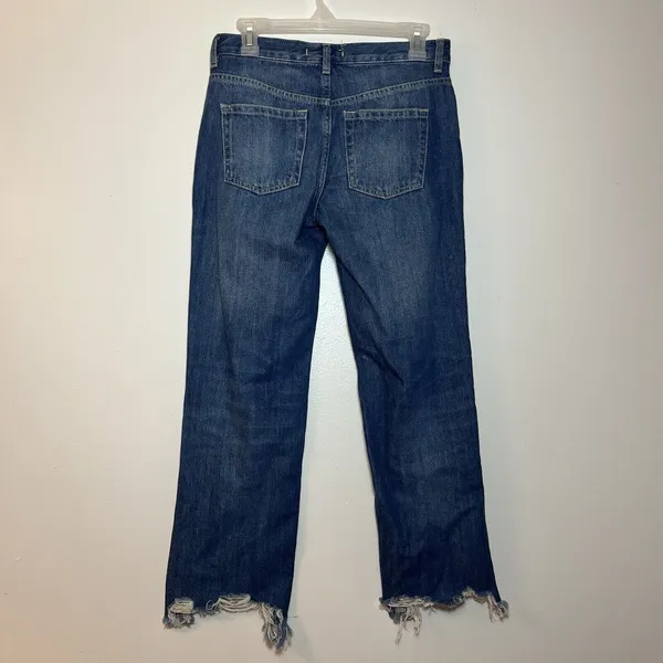 We The Free People Maggie Mid-Rise Straight Leg Crop Jean Sequoia Blue 26‎ - Image 2