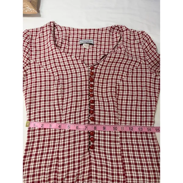 Vintage Gingham Maxi Dress Cottagecore Plaid Prairie Western Boho‎ Size 11/12 - Image 7