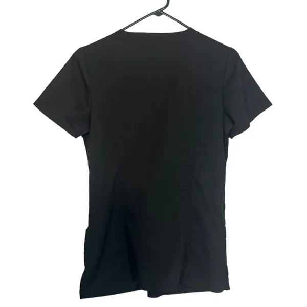 Cherokee Black Short Sleeve V-Neck Scrub Medical Professional Top Women Sz XS - Image 2