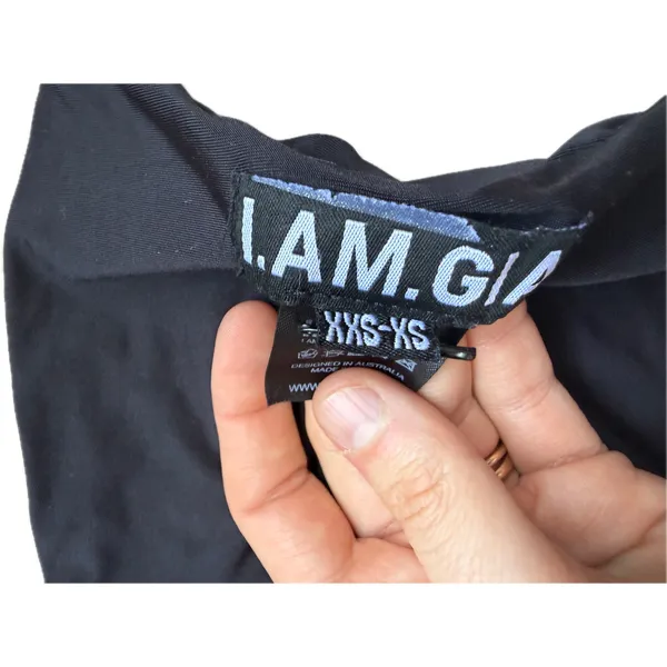 I AM GIA Y2K Rave Halter Crop Top Tie Back XXS Black Festival Club Edgy Bratz - Image 5