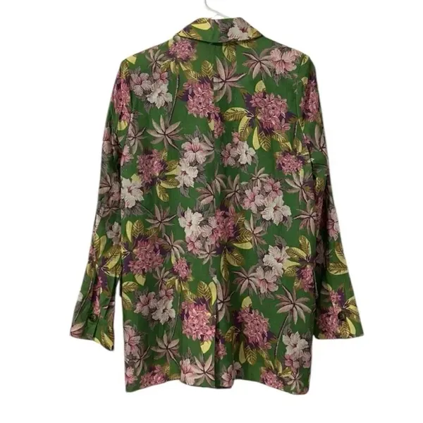 DRA Floral Print Green/Pink Blazer (Size XS) - Image 4