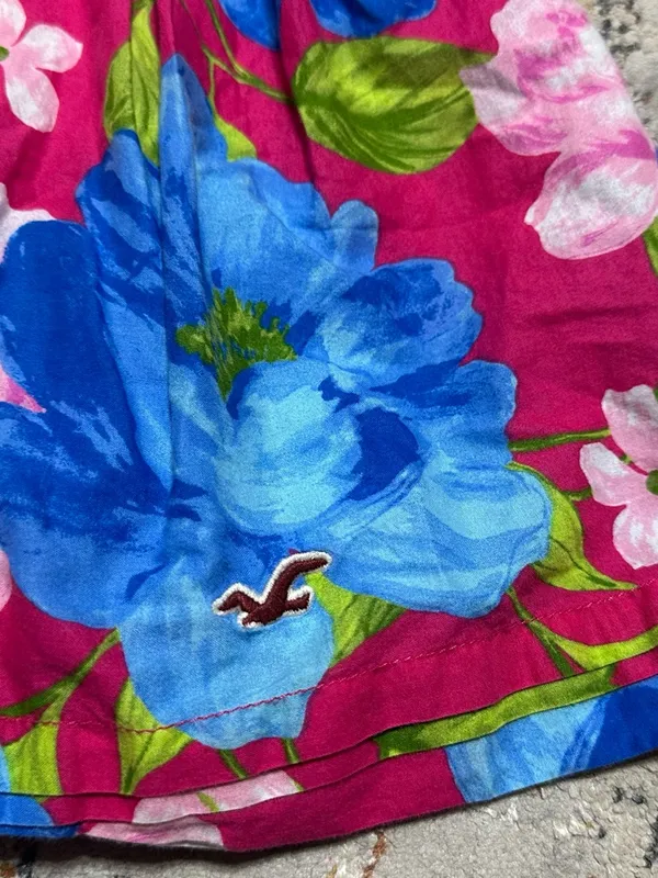 Y2K Hollister Mini Skirt size Large Floral blue pink - Image 9