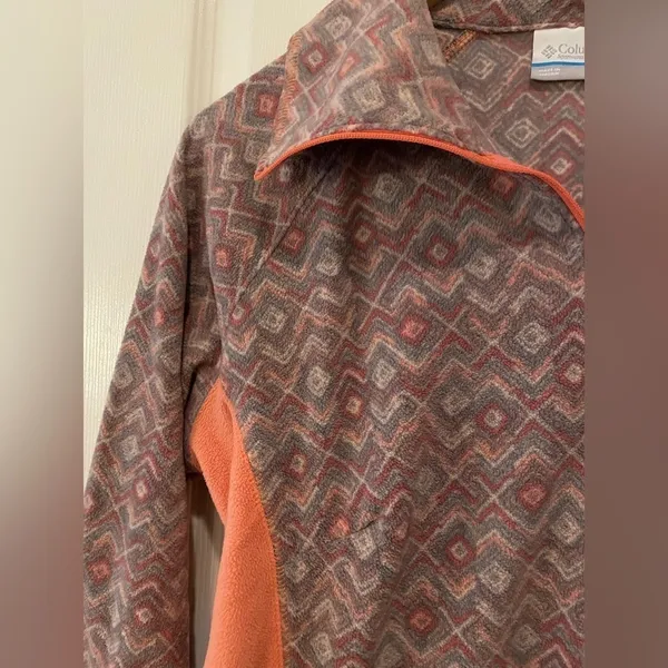 Columbia‎ Patterned Lightweight Quarter Zip Fleece Jacket - Image 2