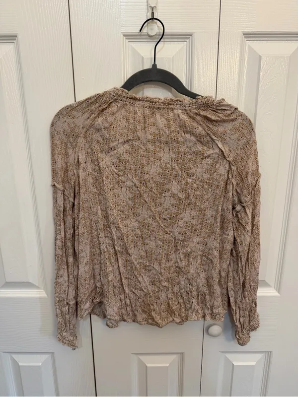 Bohme Peasant Blouse Boho Abstract Patterned Size Medium - Image 3