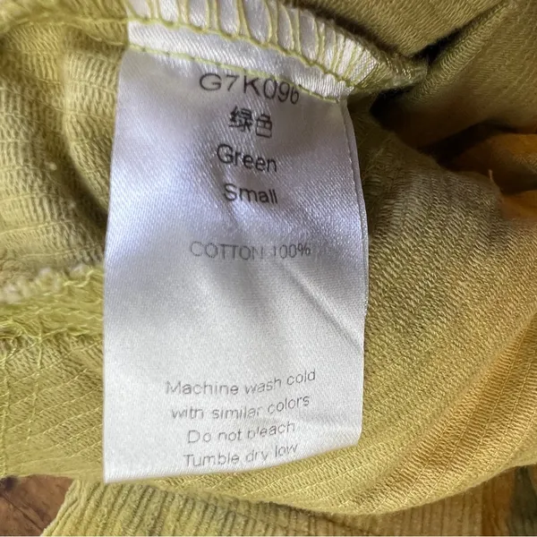 Small Lime Green Unbranded Corduroy Button Front Jacket 2 Side & 2 Front… - Image 7